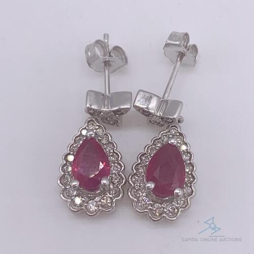 14kt Gold, Ruby, & Diamond Earrings