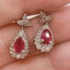 14kt Gold, Ruby, & Diamond Earrings - 2