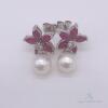 14kt Gold, Ruby, Diamond, & Pearl Earrings