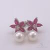 14kt Gold, Ruby, Diamond, & Pearl Earrings - 2