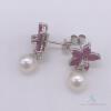 14kt Gold, Ruby, Diamond, & Pearl Earrings - 3