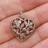 14kt Gold Diamond Heart Pendant - 2