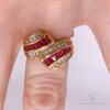 18kt Gold, Ruby & Diamond Cocktail Ring - 4