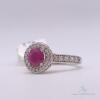 14kt Gold, Ruby, & Diamond Halo Cocktail Ring - 2