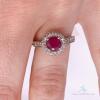 14kt Gold, Ruby, & Diamond Halo Cocktail Ring - 4