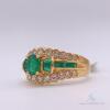 18kt Gold, Emerald, & Diamond Cocktail Ring - 2