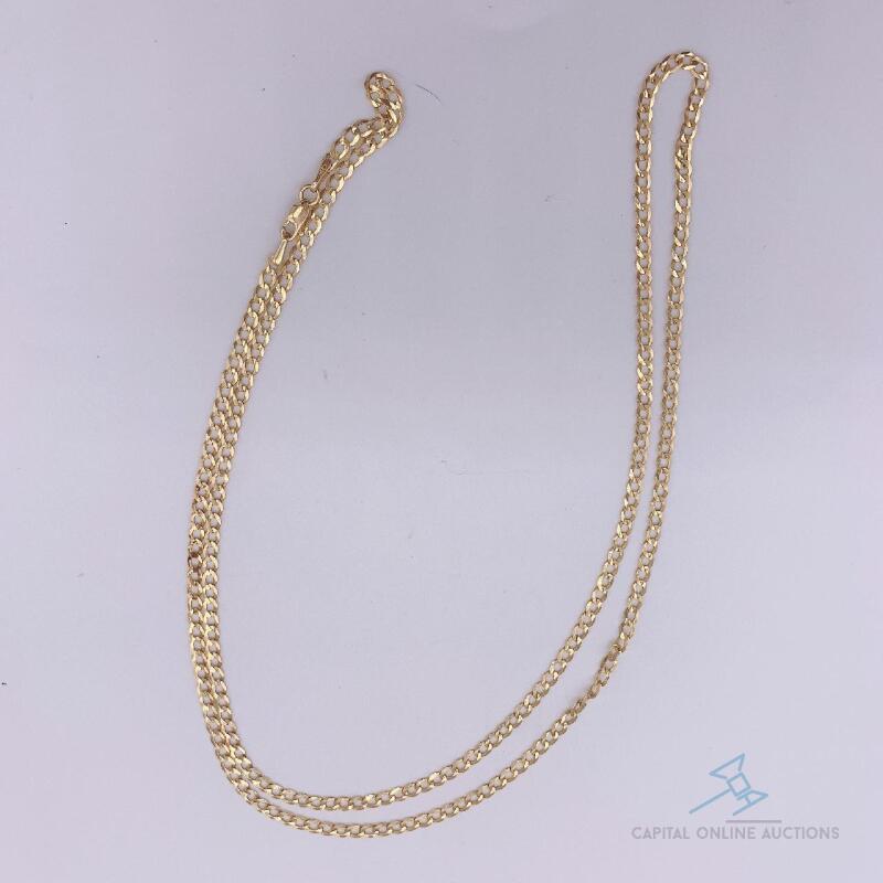 14kt Solid Yellow Gold Chain Necklace - 21 inches