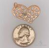 14kt Solid Gold Heart Pendant - 2