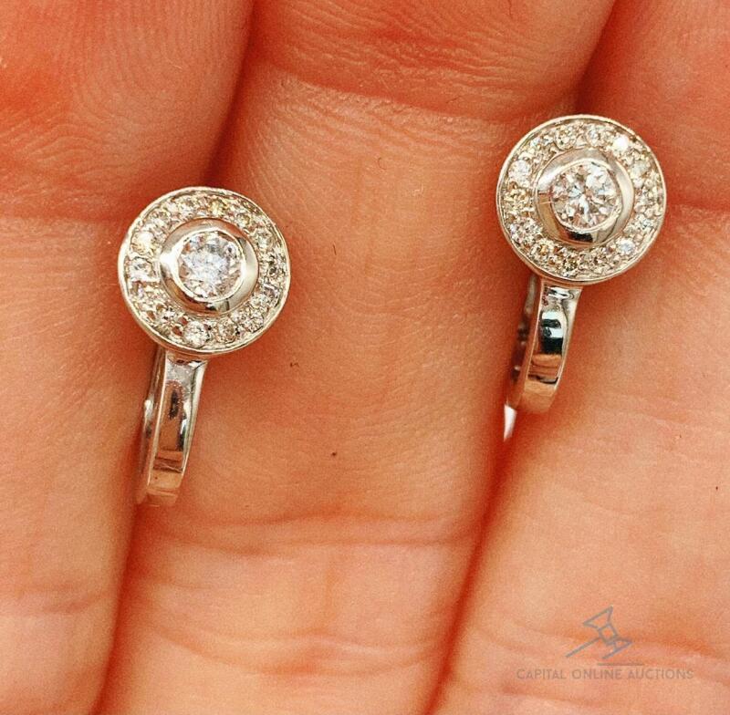 14kt White Gold & Diamond Earrings