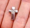 14kt Solid Gold & Diamond Cross Pendant - 2