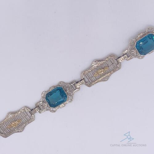 10kt Gold & Blue Topaz Bracelet