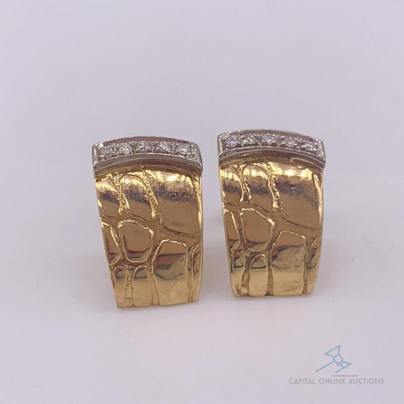 14kt Yellow Gold & Diamond Earrings