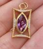 14kt Gold, Amethyst, & Diamond Pendant - 2