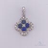 14kt Gold, Blue Sapphire, & Diamond Pendant