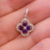 14kt Gold, Blue Sapphire, & Diamond Pendant - 2