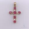 14kt Gold, Ruby, & Diamond Cross Pendant