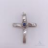 14kt Gold & Blue Sapphire Cross Pendant - 2