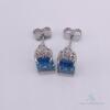 14kt Gold, Blue Topaz, & Diamond Earrings - 2