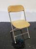 (50) Folding Chair Gold on Beige Frame