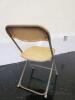 (50) Folding Chair Gold on Beige Frame - 2