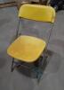 (50) Folding Chair Yellow on Beige Frame