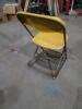 (50) Folding Chair Yellow on Beige Frame - 2