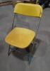 (11) Folding Chair Yellow on Beige Frame