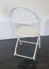 (50) Folding Fan Back Chair White on White Frame - 2