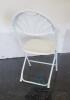 (50) Folding Fan Back Chair White on White Frame - 2