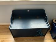 Blue Vintage wooden toy chest