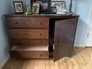 Wooden Dresser with brass decorative knobs