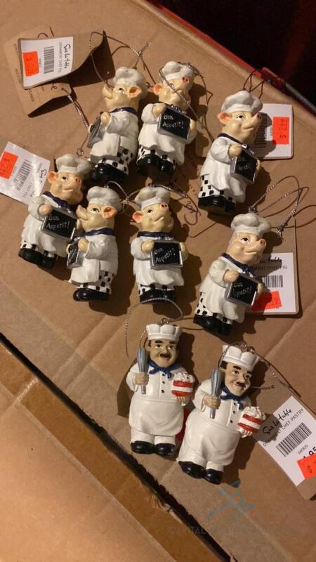 (9) Chef Christmas Ornaments