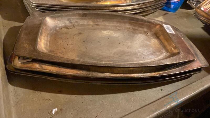 (5) Silver Serving Trays