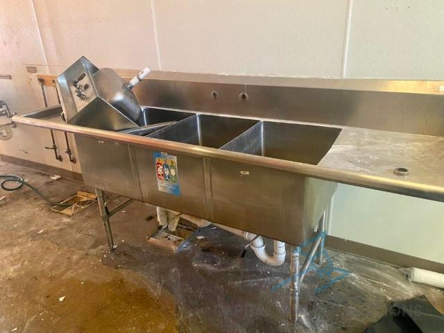 Three Compartment Stainless Steel Sink