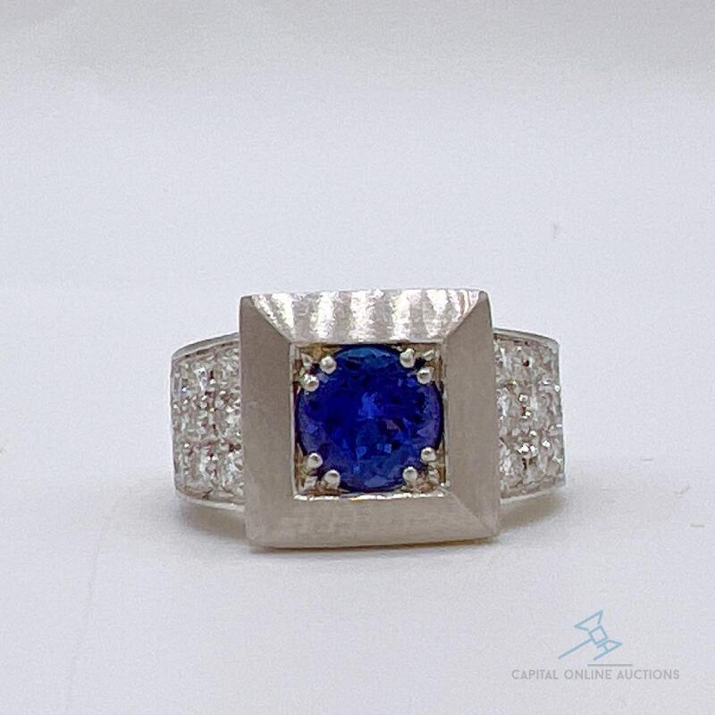 Stunning 18kt Gold, Tanzanite, & Diamond Ring