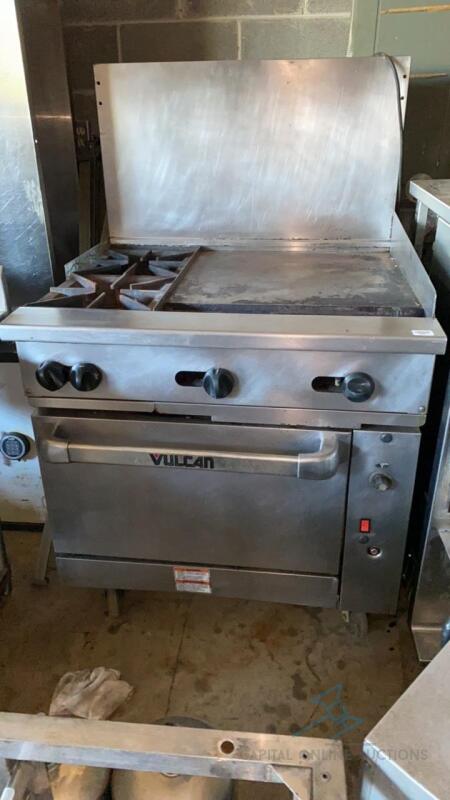 Vulcan 2 Burner with Flat Grill and Convection Oven