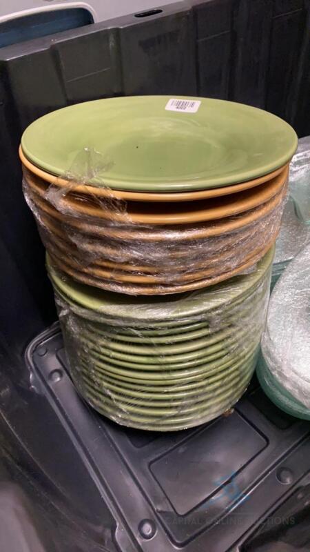 Lot of Plates & Bowls - Assorted Colors