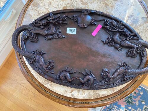 Hand Carved Wooden Dragon Serving plate/tray