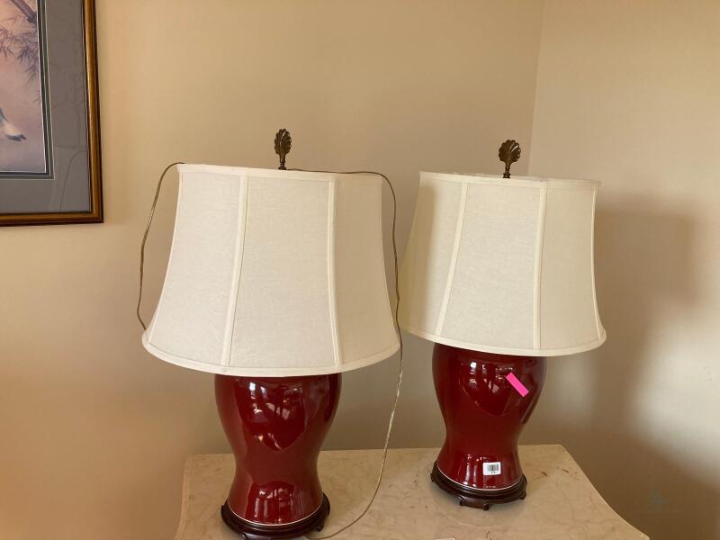 Red Lamp Lot (of 2)