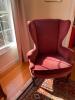 2 High-back Rose Velvet (red) Chairs - 2