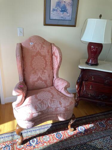 Mid-Century Pink High-back Chair