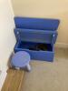 Small Blue Bench (28 inches w)& stool lot - 2