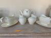 off white 7 piece bone China serving set