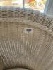 White Wicker chair & wicker Ottoman - 3