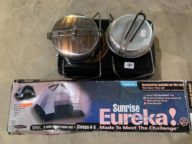 camping lot (tent, Sunbeem cook top) 4 pieces included.