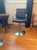 Metal standing chairs w/ black cushions - 2