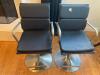 Metal standing chairs w/ black cushions - 3