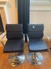 Metal standing chairs w/ black cushions - 4