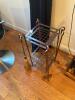 Bronze fireplace rack w/ 4 hanging fireplace items - 3