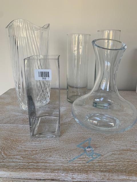 (8) glass vases (assorted)